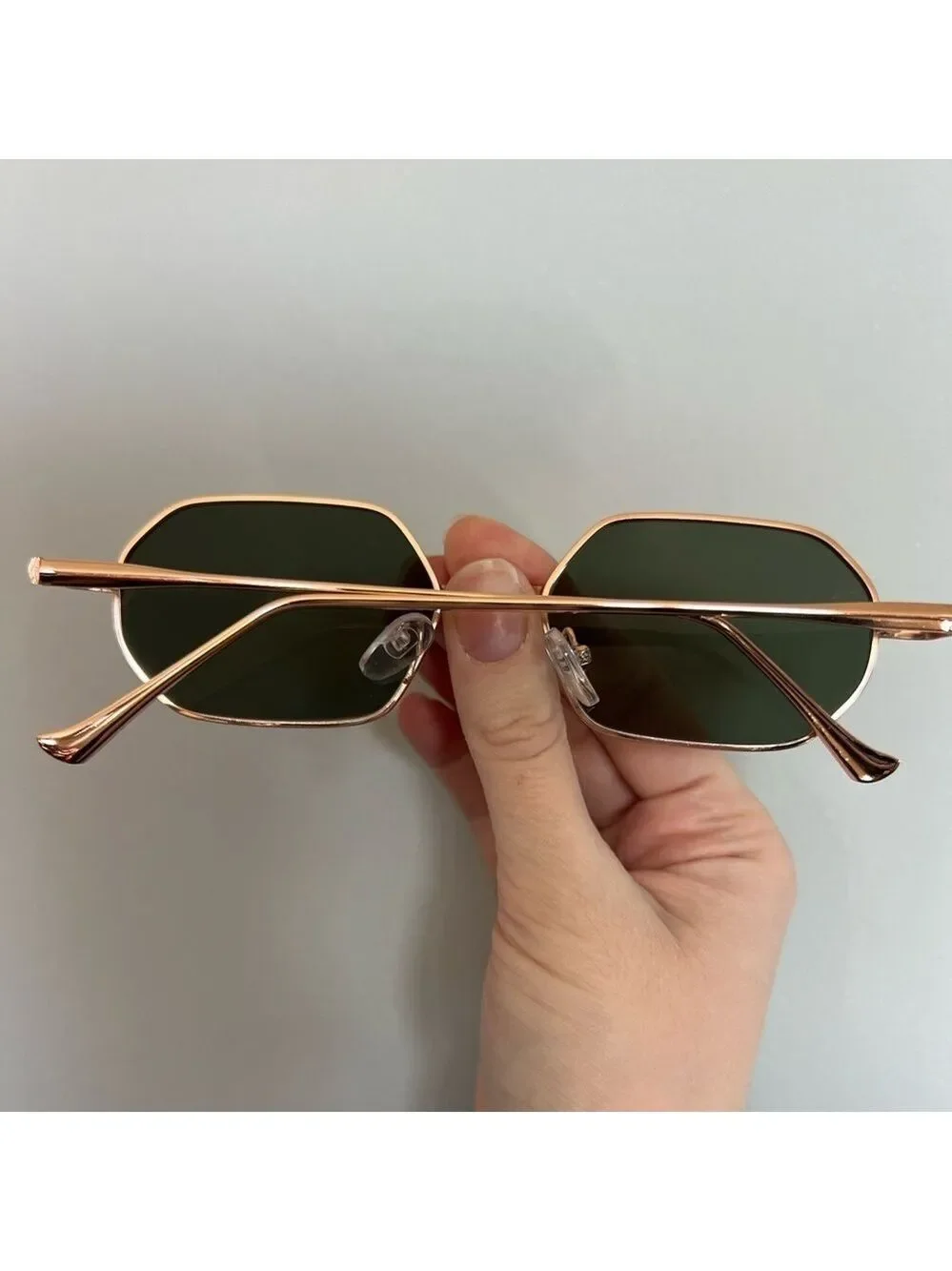Hexagon Metal Rim Rose Gold Retro Vintage Sunglasses
